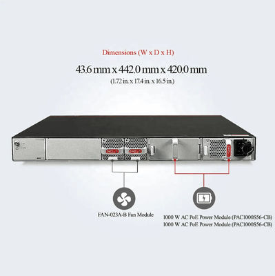 Puertos Ethernet 48*10/100/1000BASE-T y puertos SFP 4*10GE PoE Switch con función LACP